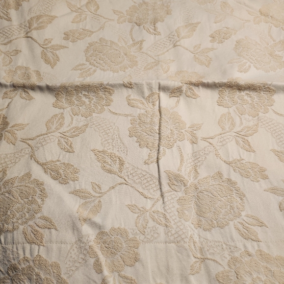 2nd set Pottery Barn Ivory Jacquard Twin Duvet Cover & Sham & Roman Shade - Picture 1 of 9